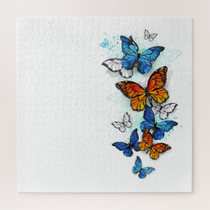 Flying Butterflies Morpho und Monarch Puzzle