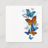 Flying Butterflies Morpho und Monarch Quadratische Visitenkarte (Vorderseite)