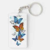 Flying Butterflies Morpho und Monarch Schlüsselanhänger (Rückseite)