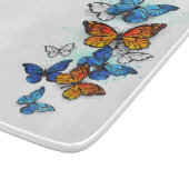 Flying Butterflies Morpho und Monarch Schneidebrett (Ecke)