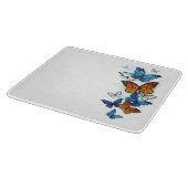 Flying Butterflies Morpho und Monarch Schneidebrett (Ecke)