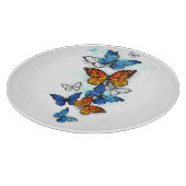 Flying Butterflies Morpho und Monarch Schneidebrett (Ecke)