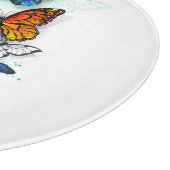 Flying Butterflies Morpho und Monarch Schneidebrett (Ecke)