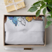 Flying Butterflies Morpho und Monarch Seidenpapier (Geschenk)