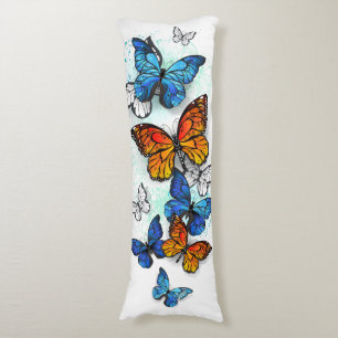 Flying Butterflies Morpho und Monarch Seitenschläferkissen