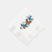 Flying Butterflies Morpho und Monarch Serviette (Ecke)