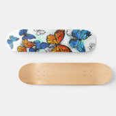 Flying Butterflies Morpho und Monarch Skateboard (Horizontal)