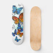 Flying Butterflies Morpho und Monarch Skateboard (Vorderseite)