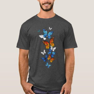 Flying Butterflies Morpho und Monarch T-Shirt