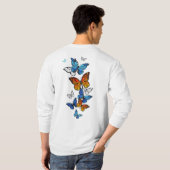Flying Butterflies Morpho und Monarch T-Shirt (Schwarz voll)