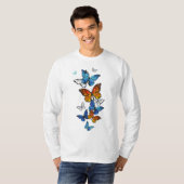 Flying Butterflies Morpho und Monarch T-Shirt (Vorne ganz)