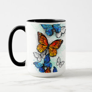 Flying Butterflies Morpho und Monarch Tasse