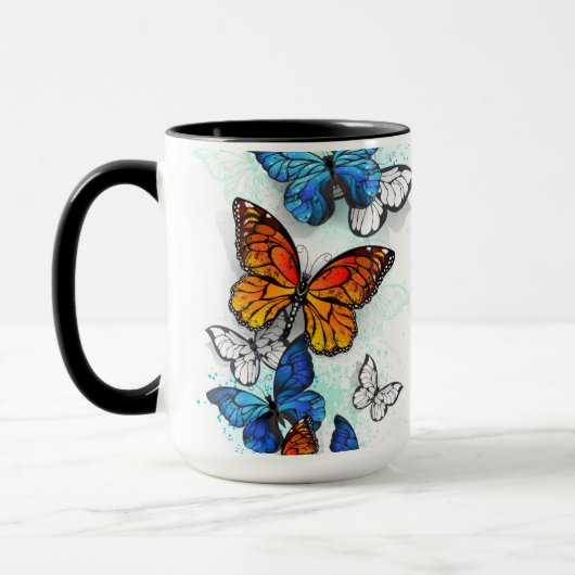Flying Butterflies Morpho und Monarch Tasse (Links)