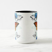 Flying Butterflies Morpho und Monarch Tasse (Zentrum)