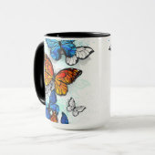 Flying Butterflies Morpho und Monarch Tasse (Vorderseite Links)