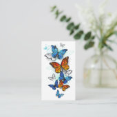 Flying Butterflies Morpho und Monarch Terminkarte (Stehend Vorderseite)