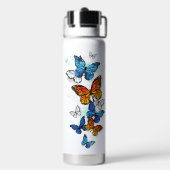 Flying Butterflies Morpho und Monarch Trinkflasche (Hinten)