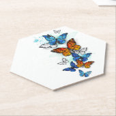 Flying Butterflies Morpho und Monarch Untersetzer (angewinkelt)