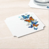 Flying Butterflies Morpho und Monarch Untersetzer (angewinkelt)