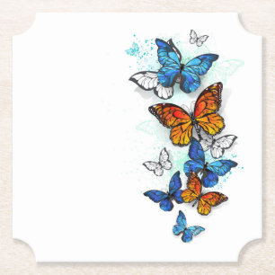 Flying Butterflies Morpho und Monarch Untersetzer