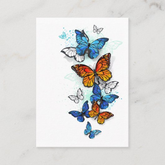 Flying Butterflies Morpho und Monarch Visitenkarte (Vorderseite)