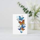 Flying Butterflies Morpho und Monarch Visitenkarte (Stehend Vorderseite)