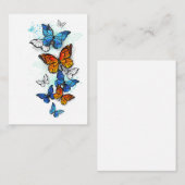 Flying Butterflies Morpho und Monarch Visitenkarte (Vorne/Hinten)