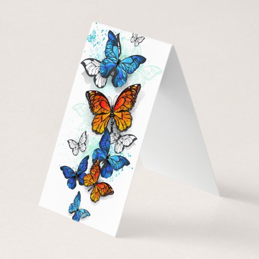 Flying Butterflies Morpho und Monarch Visitenkarten (Rückseite)
