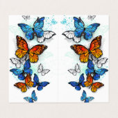Flying Butterflies Morpho und Monarch Visitenkarten (Außenseite Aufgefaltet)