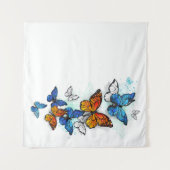 Flying Butterflies Morpho und Monarch Wandteppich (Vorderseite (Horizontal))