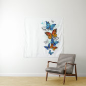 Flying Butterflies Morpho und Monarch Wandteppich (Beispiel)