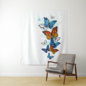 Flying Butterflies Morpho und Monarch Wandteppich (Beispiel)