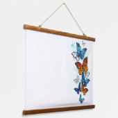 Flying Butterflies Morpho und Monarch Wandteppich Mit Holzrahmen (Gewinkelt)