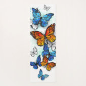 Flying Butterflies Morpho und Monarch Yogamatte (Rückseite)