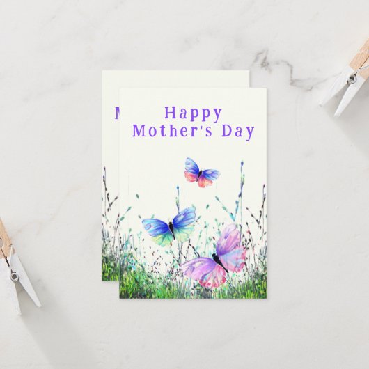Flying Butterflies-Muttertagskarte Karte (Vorderseite/Rückseite Beispiel)