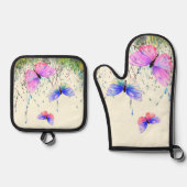 Flying Butterflies Oven Mitt & Pot Holder Set (Vorderseite)