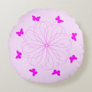 Flying Butterflies Round Pillow Rundes Kissen
