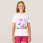 Flying Butterflies T - Shirt mit Text - Joy (Vorne ganz)