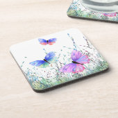 Flying Butterflies-Untersetzer Getränkeuntersetzer (Linke Seite)