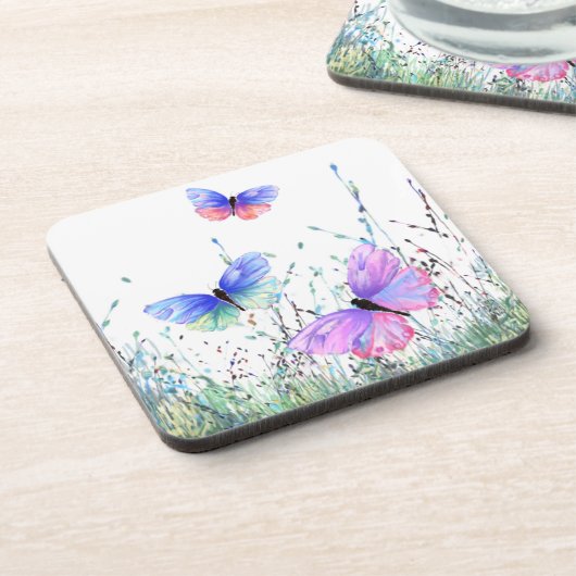 Flying Butterflies-Untersetzer Getränkeuntersetzer (Linke Seite)