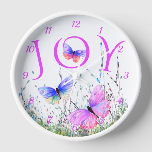 Flying Butterflies Wall Clock - Spring Joy Uhr (Vorderseite)