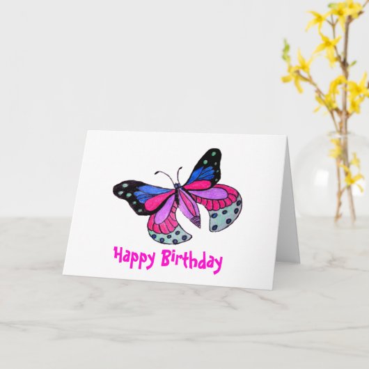 Flying Butterfly Karte (Gelbe Blume)