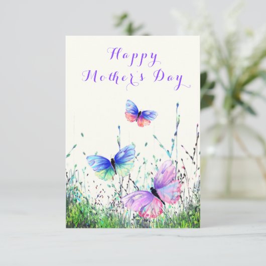 Flying Butterfly-Muttertagskarte Karte (Stehend Vorderseite)