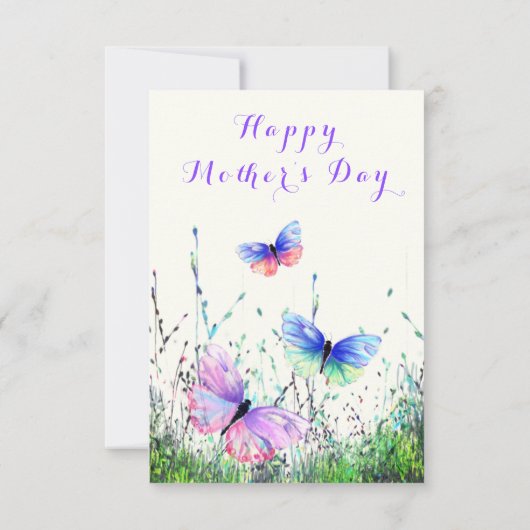 Flying Butterfly-Muttertagskarte Karte (Rückseite)