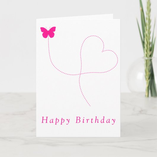 Flying Butterfly Romantic Birthday Card Karte (Vorderseite)