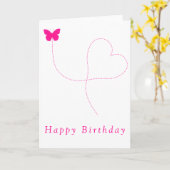 Flying Butterfly Romantic Birthday Card Karte (Gelbe Blume)