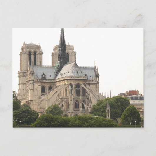 Flying Buttress Spires Towers Notre Dame De Paris Postkarte (Vorderseite)