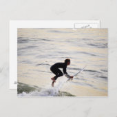 "Flying California Surfer Postcard" Postkarte (Vorne/Hinten)