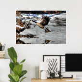 Flying Canada Gänse and Winter Pond Wildlife 2 Poster (Heimbüro)
