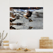 Flying Canada Gänse and Winter Pond Wildlife 2 Poster (Küche)